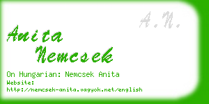 anita nemcsek business card